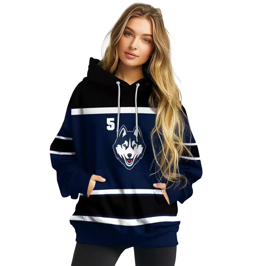 custom uconn huskies striped pattern blue hoodie high quality custom uconn huskies striped pattern blue hoodie high quality