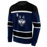 custom uconn huskies striped pattern blue hoodie best selling