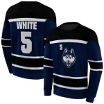 custom uconn huskies striped pattern blue hoodie best selling