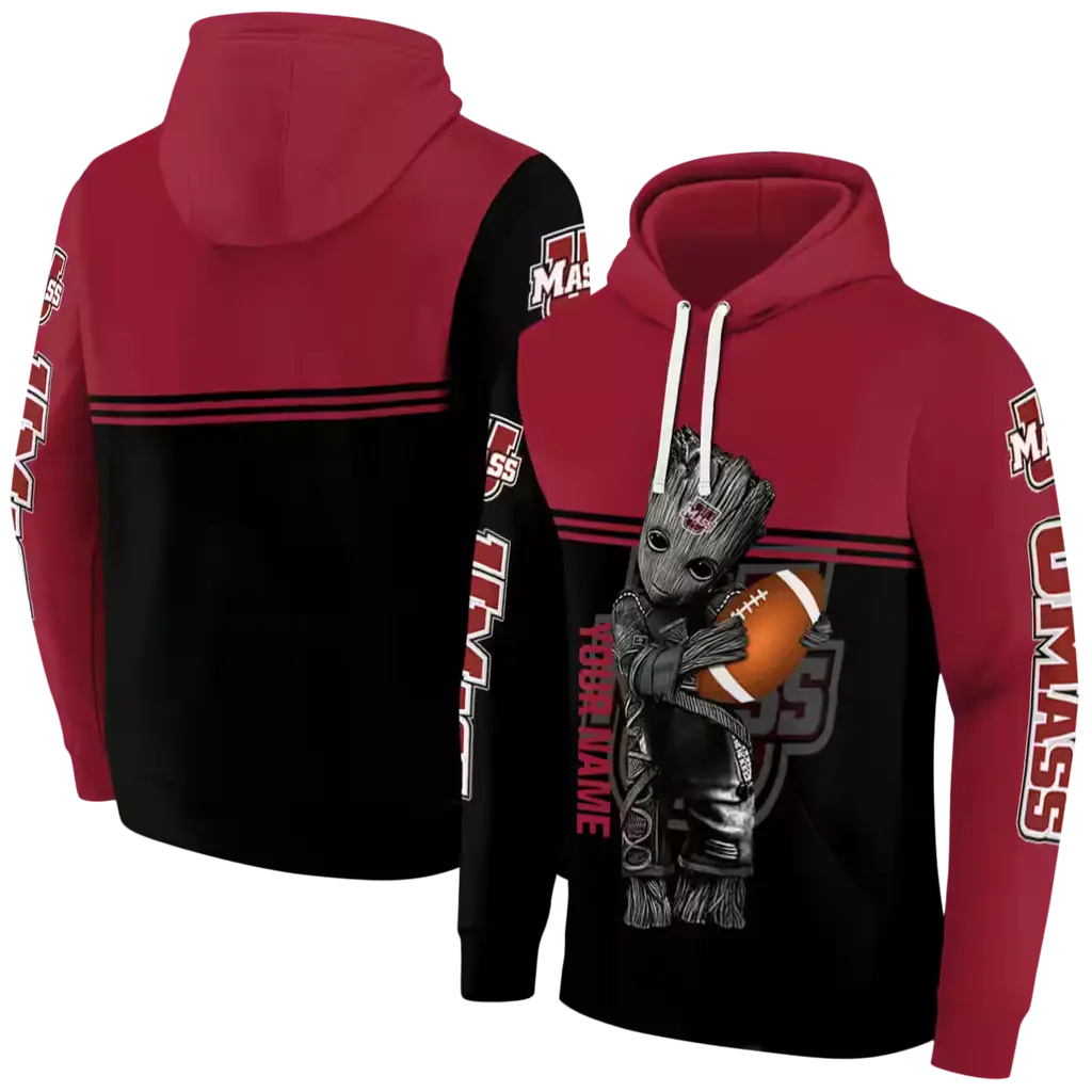 custom umass minutemen baby groot red black hoodie fashion forward custom umass minutemen baby groot red black hoodie fashion forward