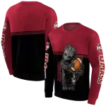 custom umass minutemen baby groot red black hoodie best selling