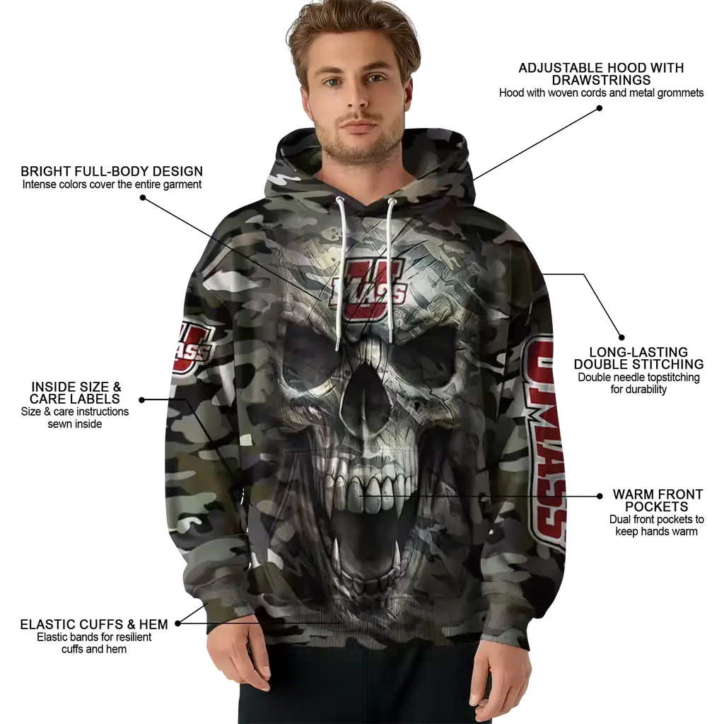 custom umass minutemen camo skull hoodie latest model custom umass minutemen camo skull hoodie latest model