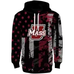 custom umass minutemen distressed flag red black hoodie best selling