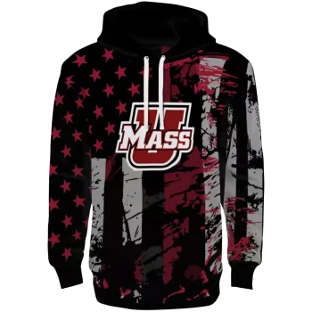 custom umass minutemen distressed flag red black hoodie best selling