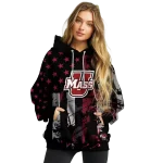 custom umass minutemen distressed flag red black hoodie best selling