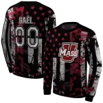 custom umass minutemen distressed flag red black hoodie best selling