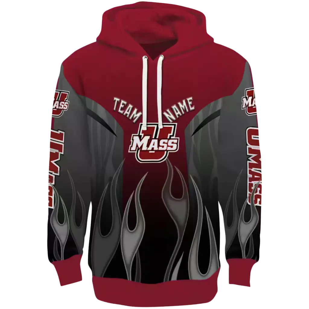 custom umass minutemen flame design red hoodie best selling custom umass minutemen flame design red hoodie best selling
