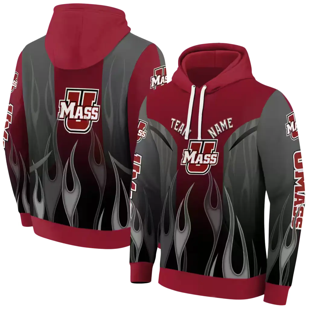 custom umass minutemen flame design red hoodie fashion forward custom umass minutemen flame design red hoodie fashion forward