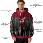custom umass minutemen flame design red hoodie best selling