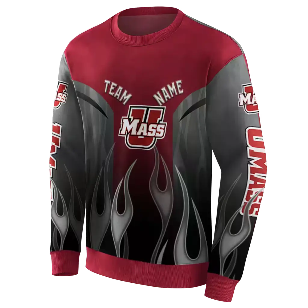 custom umass minutemen flame design red hoodie new arrival custom umass minutemen flame design red hoodie new arrival