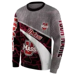 custom umass minutemen hexagonal mesh red black gray hoodie best selling