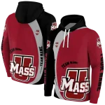 custom umass minutemen minimalist design red black hoodie best selling