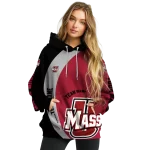 custom umass minutemen minimalist design red black hoodie best selling