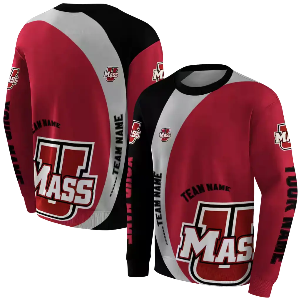 custom umass minutemen minimalist design red black hoodie premium grade custom umass minutemen minimalist design red black hoodie premium grade