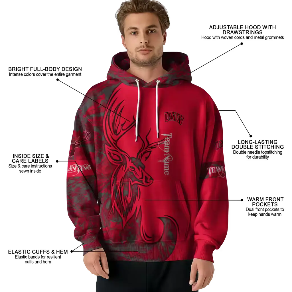 custom unlv rebels deer silhouette red hoodie latest model custom unlv rebels deer silhouette red hoodie latest model