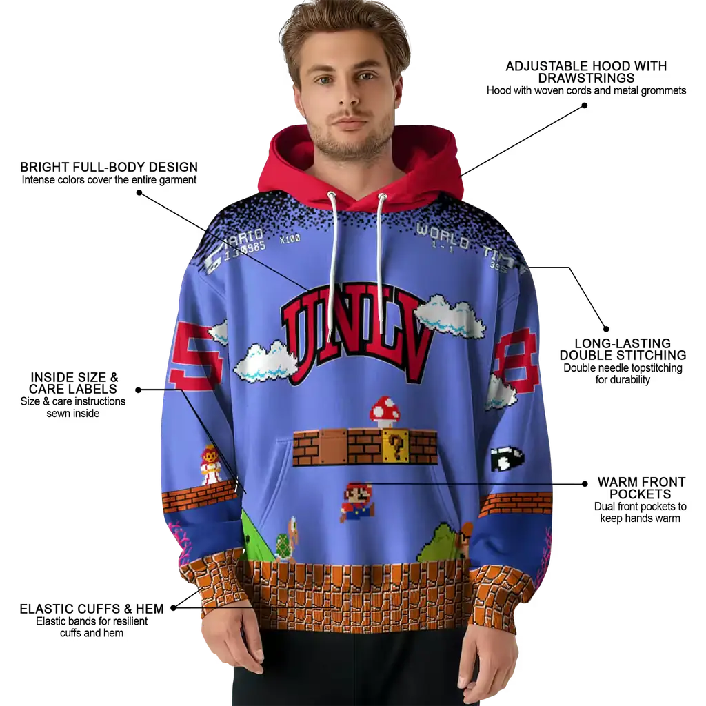 custom unlv rebels mario blue black hoodie latest model custom unlv rebels mario blue black hoodie latest model