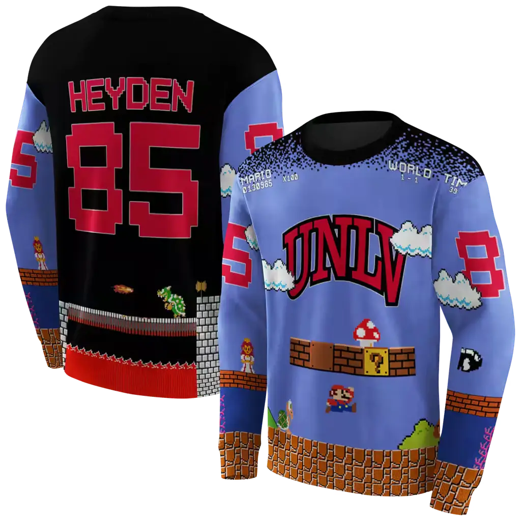 custom unlv rebels mario blue black hoodie premium grade custom unlv rebels mario blue black hoodie premium grade