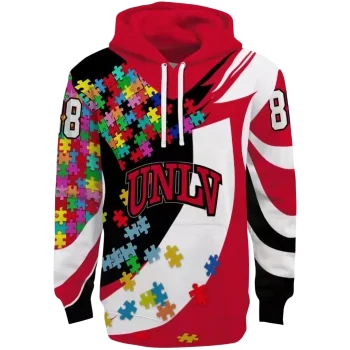 custom unlv rebels puzzle pieces red hoodie best selling