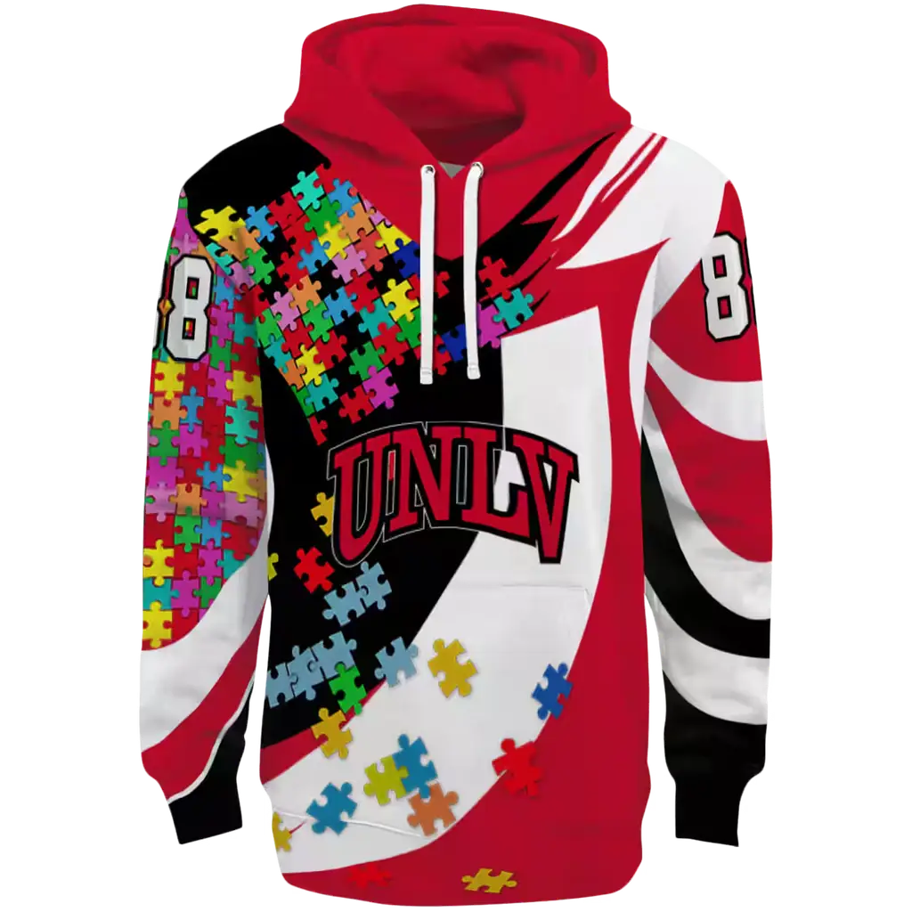 custom unlv rebels puzzle pieces red hoodie best selling custom unlv rebels puzzle pieces red hoodie best selling