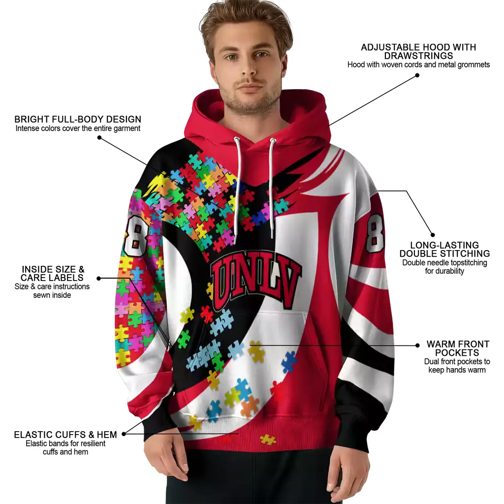 custom unlv rebels puzzle pieces red hoodie latest model custom unlv rebels puzzle pieces red hoodie latest model