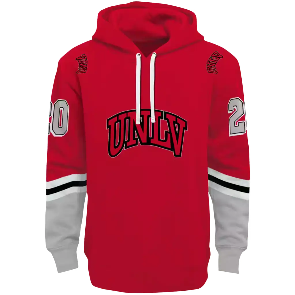custom unlv rebels striped sleeves red hoodie best selling custom unlv rebels striped sleeves red hoodie best selling