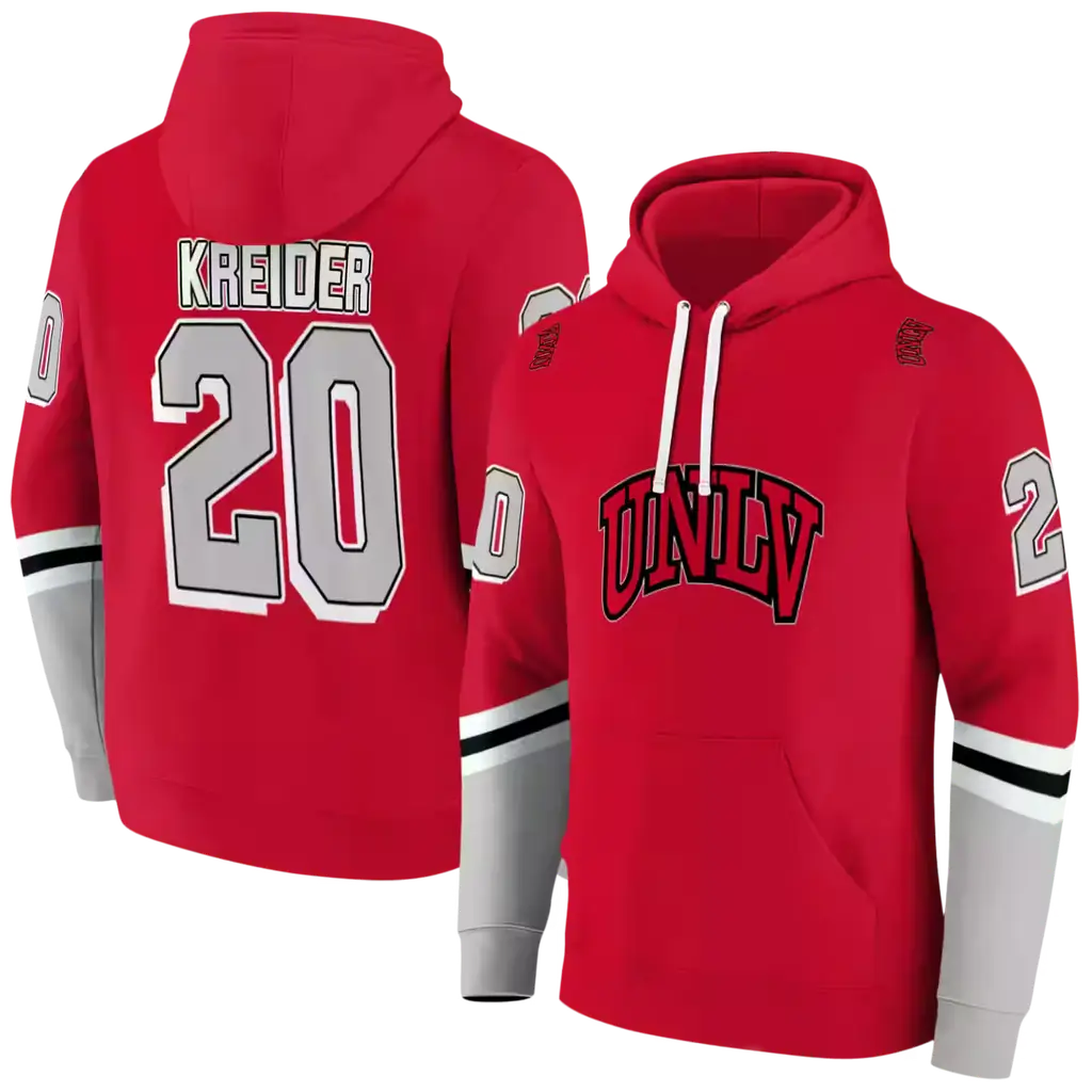 custom unlv rebels striped sleeves red hoodie fashion forward custom unlv rebels striped sleeves red hoodie fashion forward