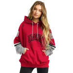 custom unlv rebels striped sleeves red hoodie best selling