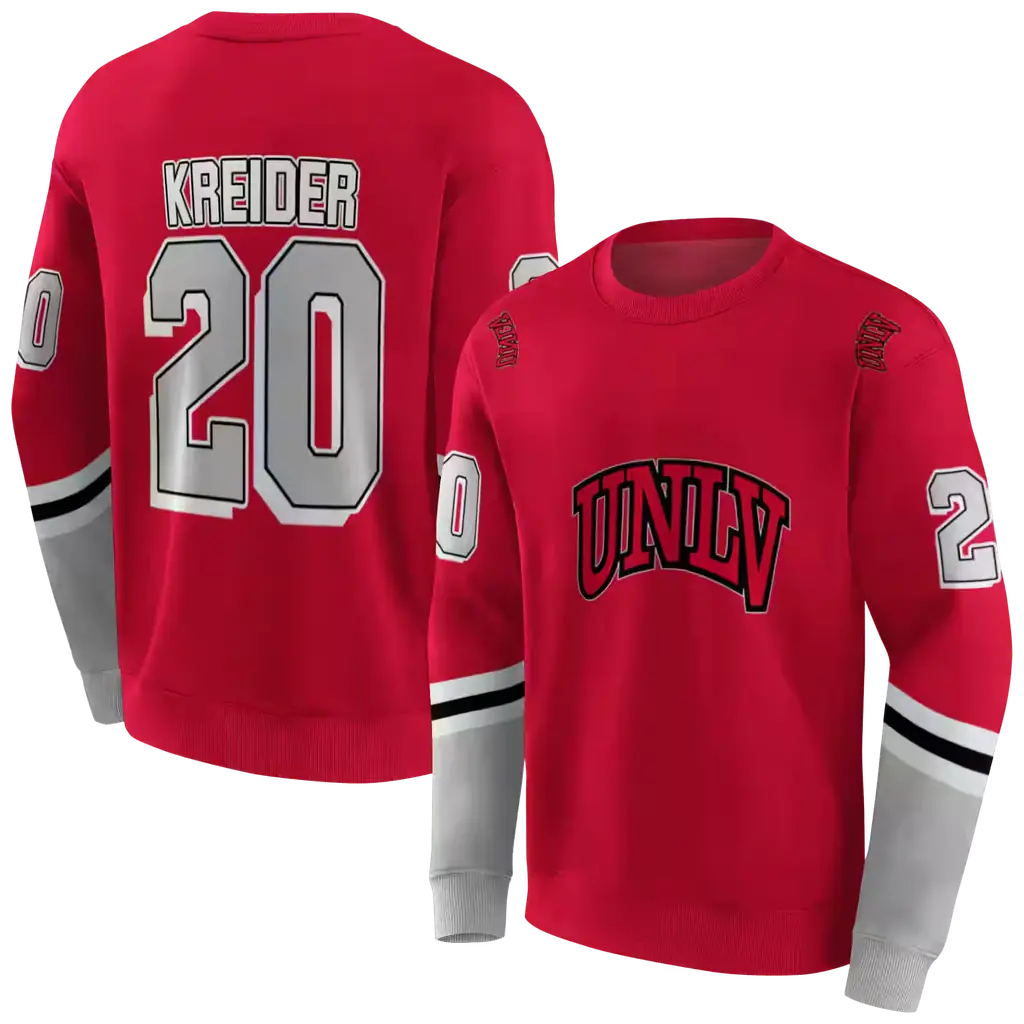 custom unlv rebels striped sleeves red hoodie premium grade custom unlv rebels striped sleeves red hoodie premium grade