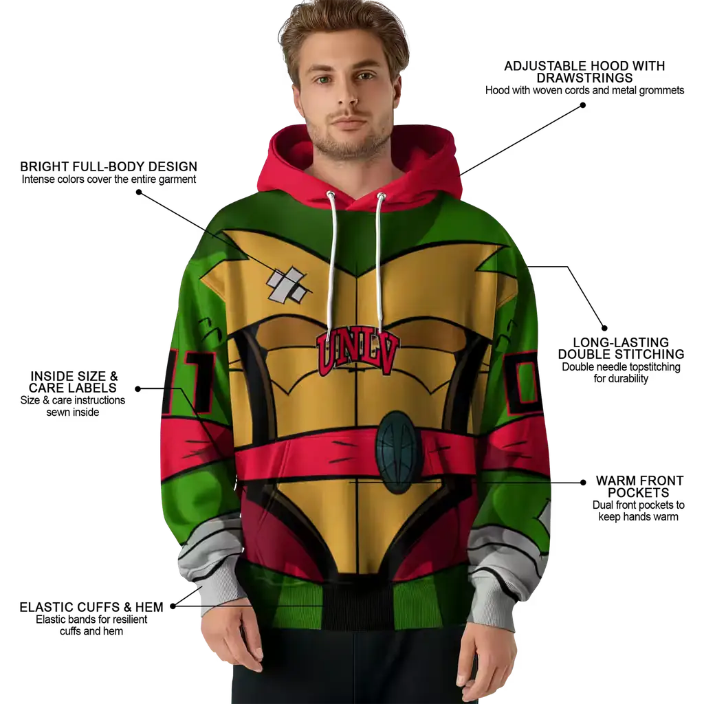 custom unlv rebels superhero armor red green hoodie latest model custom unlv rebels superhero armor red green hoodie latest model