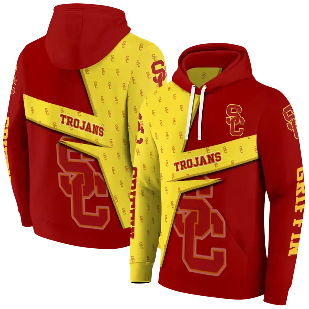 custom usc trojans abstract shape red hoodie fashion forward custom usc trojans abstract shape red hoodie fashion forward