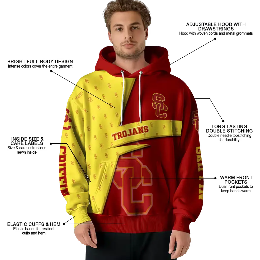 custom usc trojans abstract shape red hoodie latest model custom usc trojans abstract shape red hoodie latest model