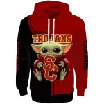 custom usc trojans baby yoda red black hoodie best selling