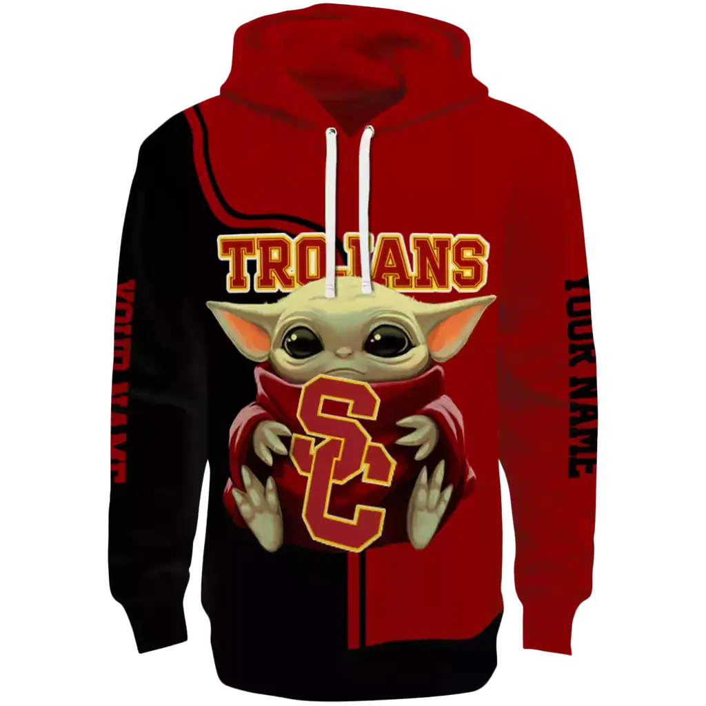 custom usc trojans baby yoda red black hoodie best selling custom usc trojans baby yoda red black hoodie best selling