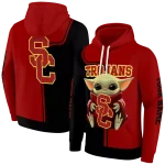 custom usc trojans baby yoda red black hoodie best selling