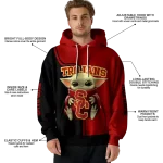 custom usc trojans baby yoda red black hoodie best selling