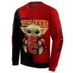 custom usc trojans baby yoda red black hoodie best selling