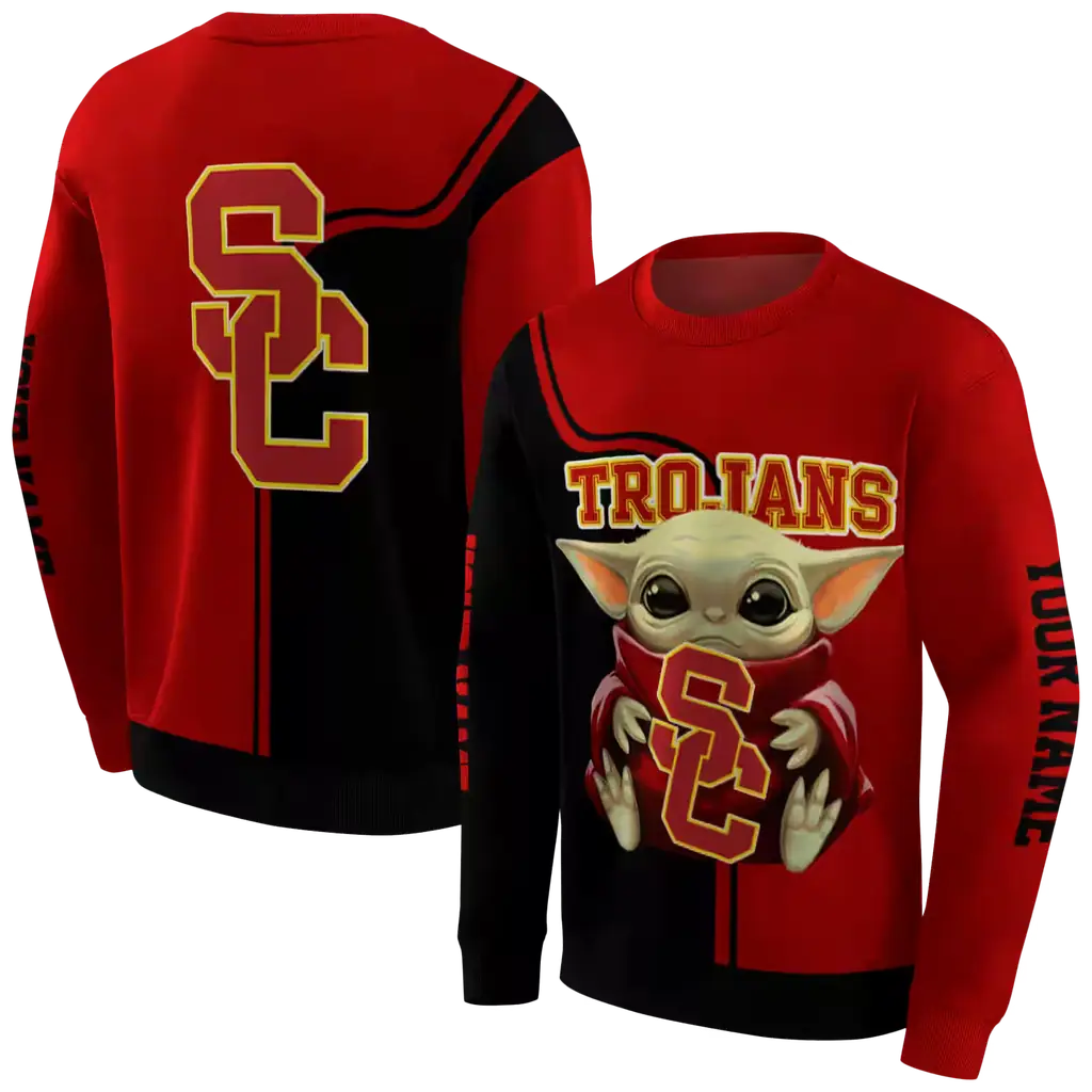 custom usc trojans baby yoda red black hoodie premium grade custom usc trojans baby yoda red black hoodie premium grade