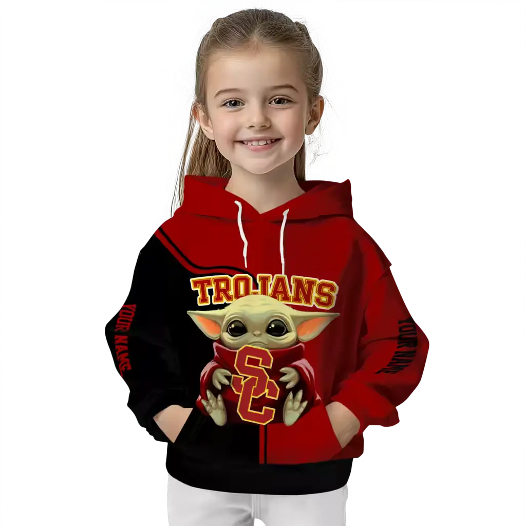 custom usc trojans baby yoda red black hoodie top rated custom usc trojans baby yoda red black hoodie top rated