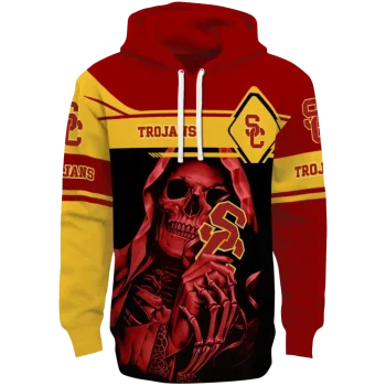 custom usc trojans grim reaper red black hoodie best selling