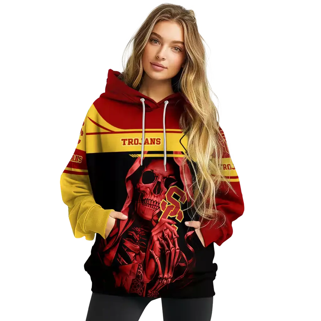 custom usc trojans grim reaper red black hoodie high quality custom usc trojans grim reaper red black hoodie high quality