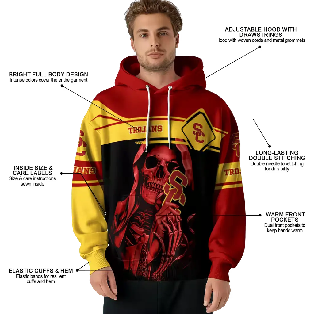 custom usc trojans grim reaper red black hoodie latest model custom usc trojans grim reaper red black hoodie latest model