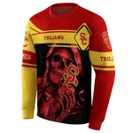 custom usc trojans grim reaper red black hoodie best selling