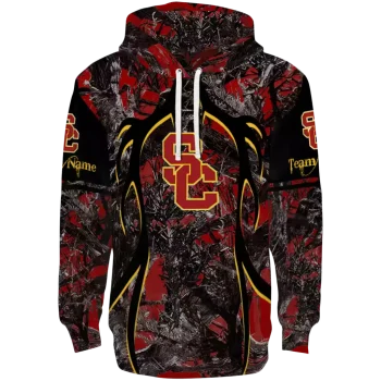 custom usc trojans hunting theme red black hoodie best selling