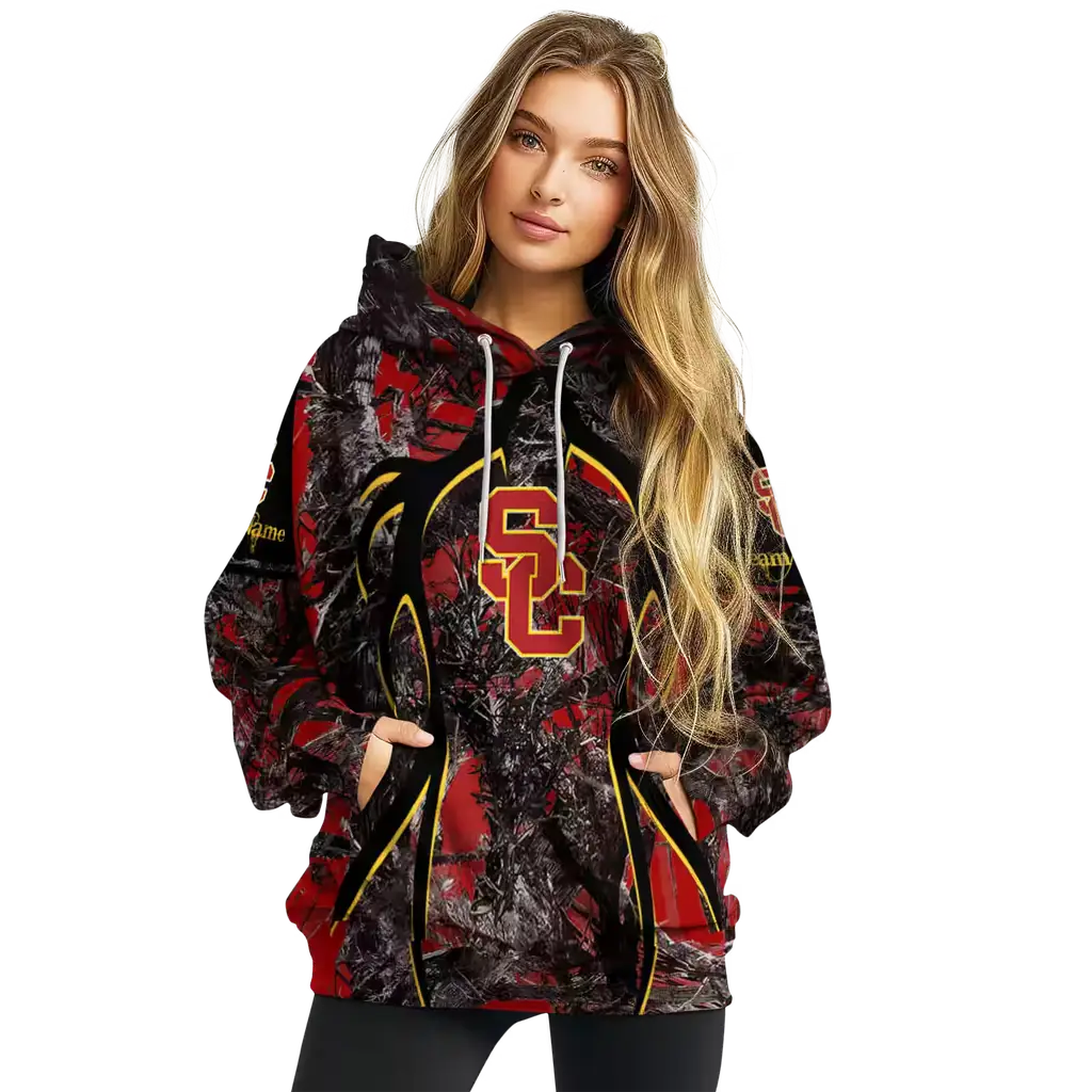 custom usc trojans hunting theme red black hoodie high quality custom usc trojans hunting theme red black hoodie high quality