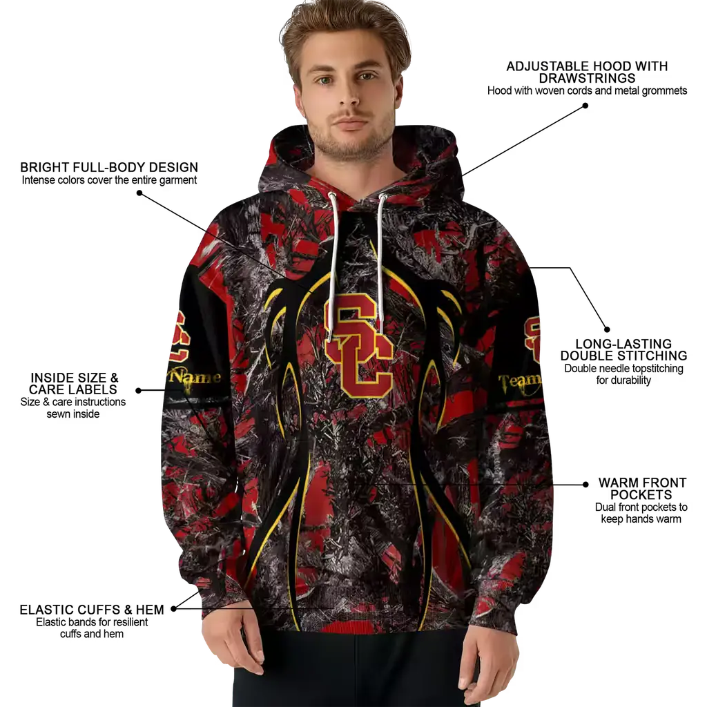custom usc trojans hunting theme red black hoodie latest model custom usc trojans hunting theme red black hoodie latest model