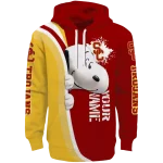 custom usc trojans peeking snoopy red hoodie best selling