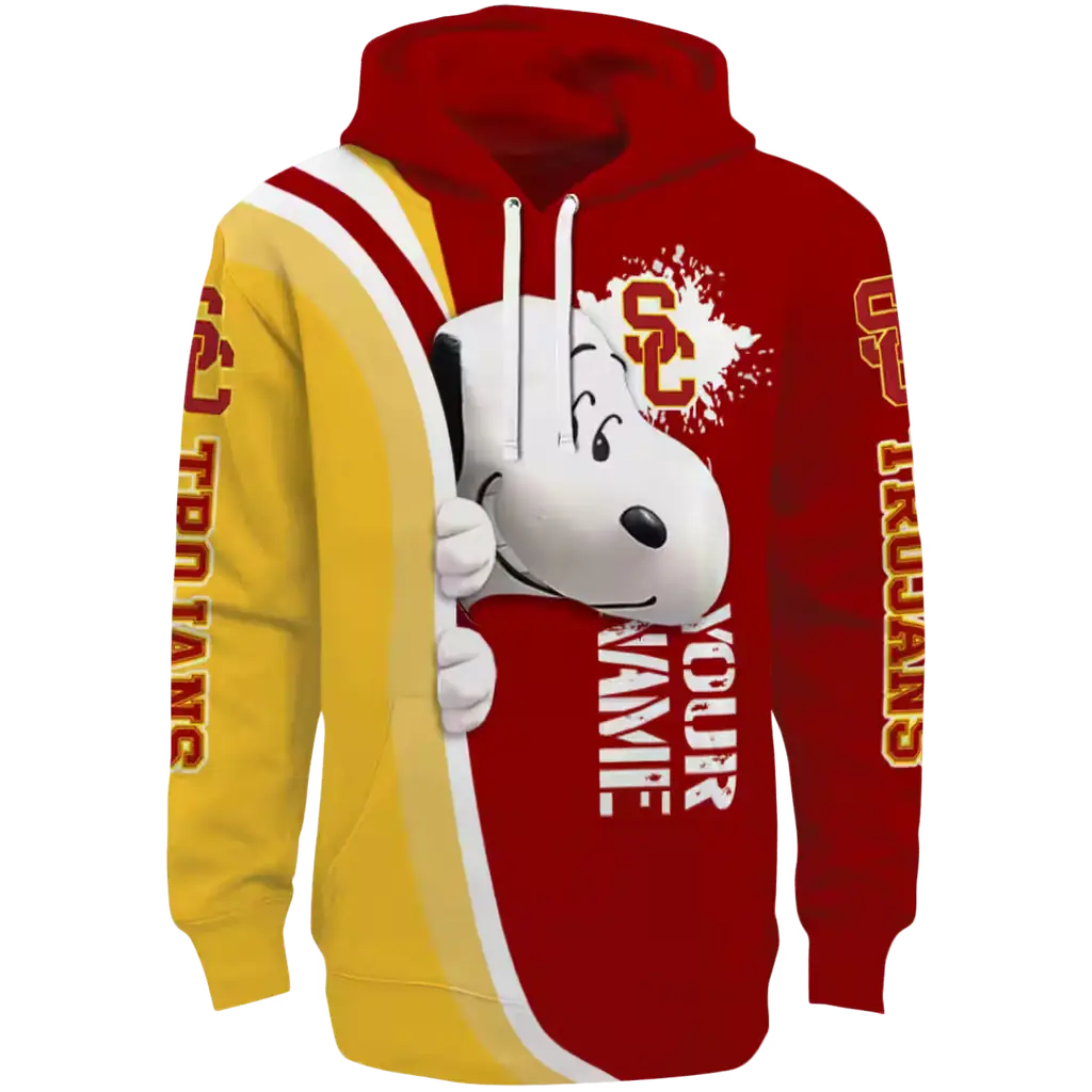 custom usc trojans peeking snoopy red hoodie best selling custom usc trojans peeking snoopy red hoodie best selling