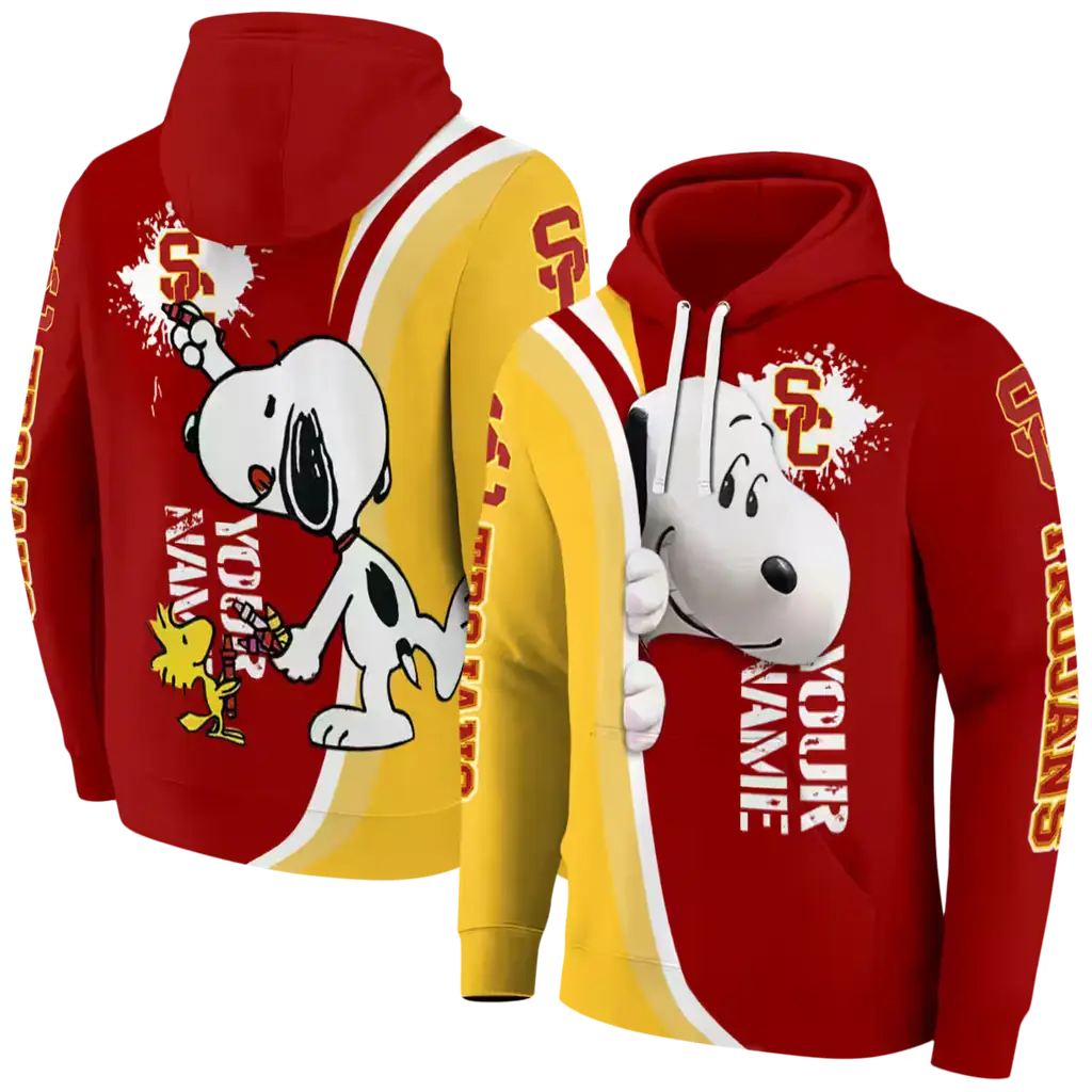 custom usc trojans peeking snoopy red hoodie fashion forward custom usc trojans peeking snoopy red hoodie fashion forward