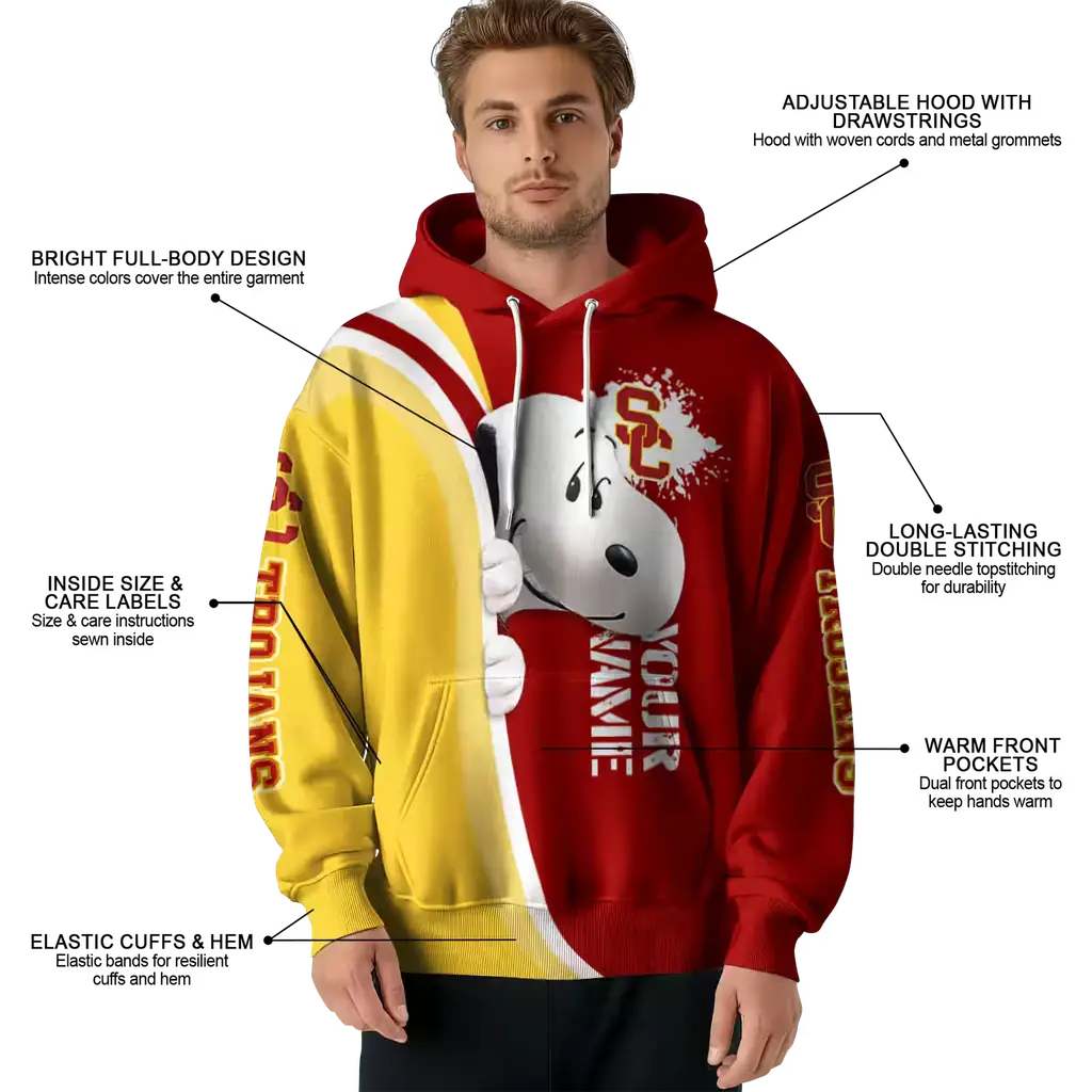 custom usc trojans peeking snoopy red hoodie latest model custom usc trojans peeking snoopy red hoodie latest model