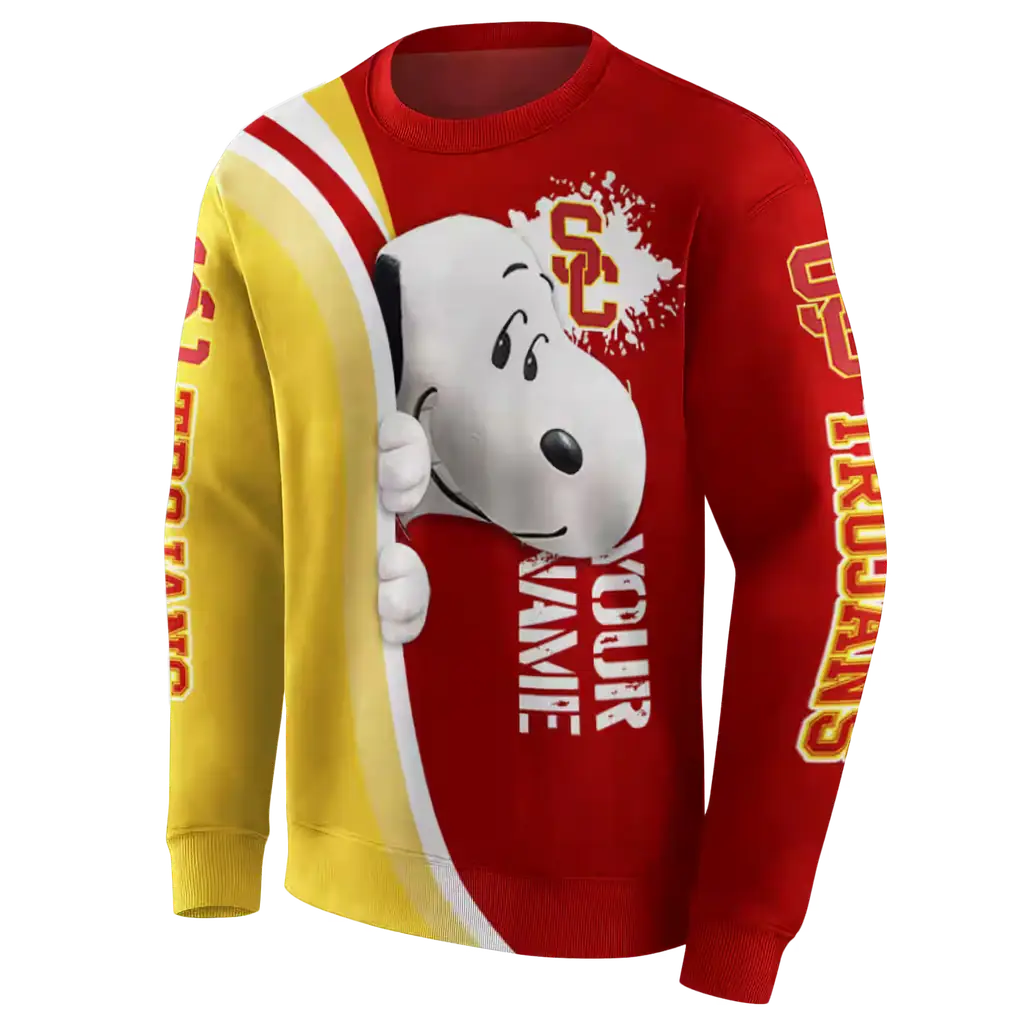 custom usc trojans peeking snoopy red hoodie new arrival custom usc trojans peeking snoopy red hoodie new arrival